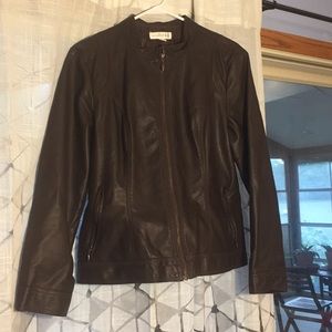 Brown faux leather Christopher & Banks jacket